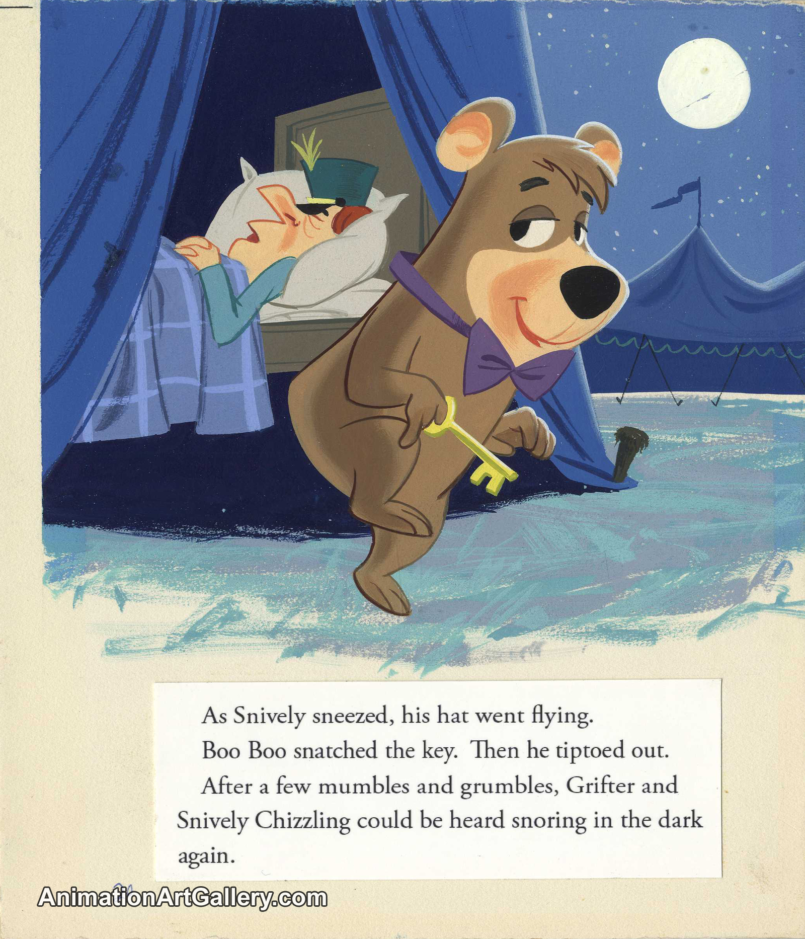 Original Book Art Illustration of Boo Boo from the Golden Book 