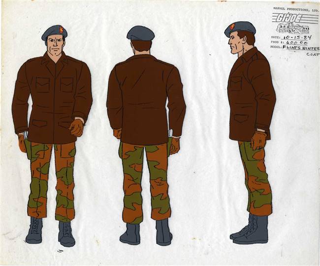 Original Color Model Cel of Flint's Winter Coat from G.I. Joe (1984)
