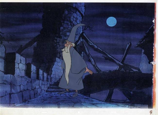 Stone Hand Merlin Original Production Cel of Merlin from Sword in the Stone (1963)