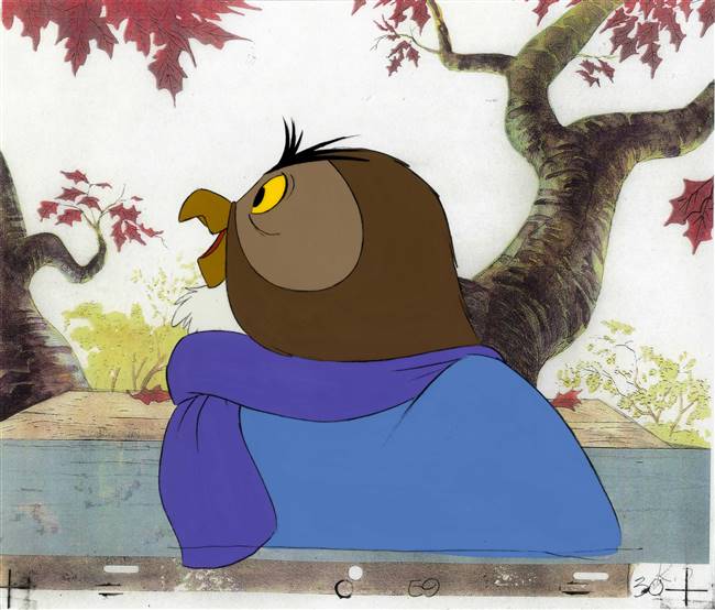 Avolved Pooh Original Production Cel of Owl from Pooh from Winnie the Pooh Discovers ...