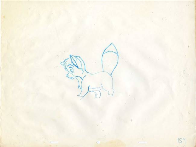 Original Production Drawing of Tod from Fox and the Hound (1981)